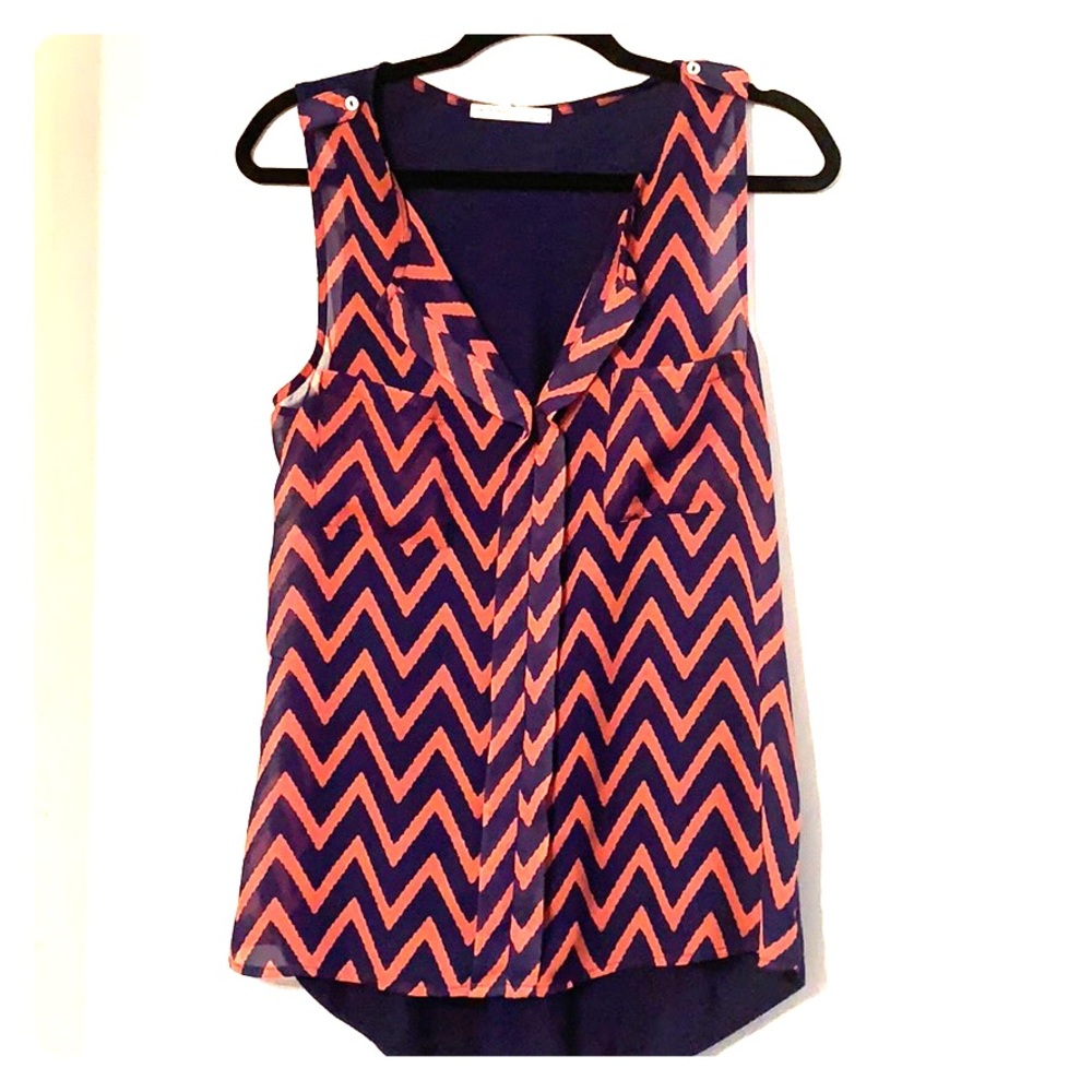 Sleeveless Chevron Top